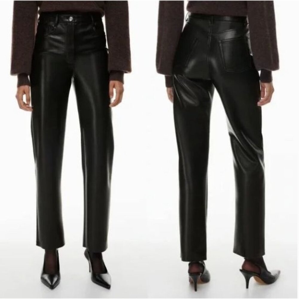 Wilfred Womens 2 Melina Black High Rise‎ Straight Vegan Leather Pant